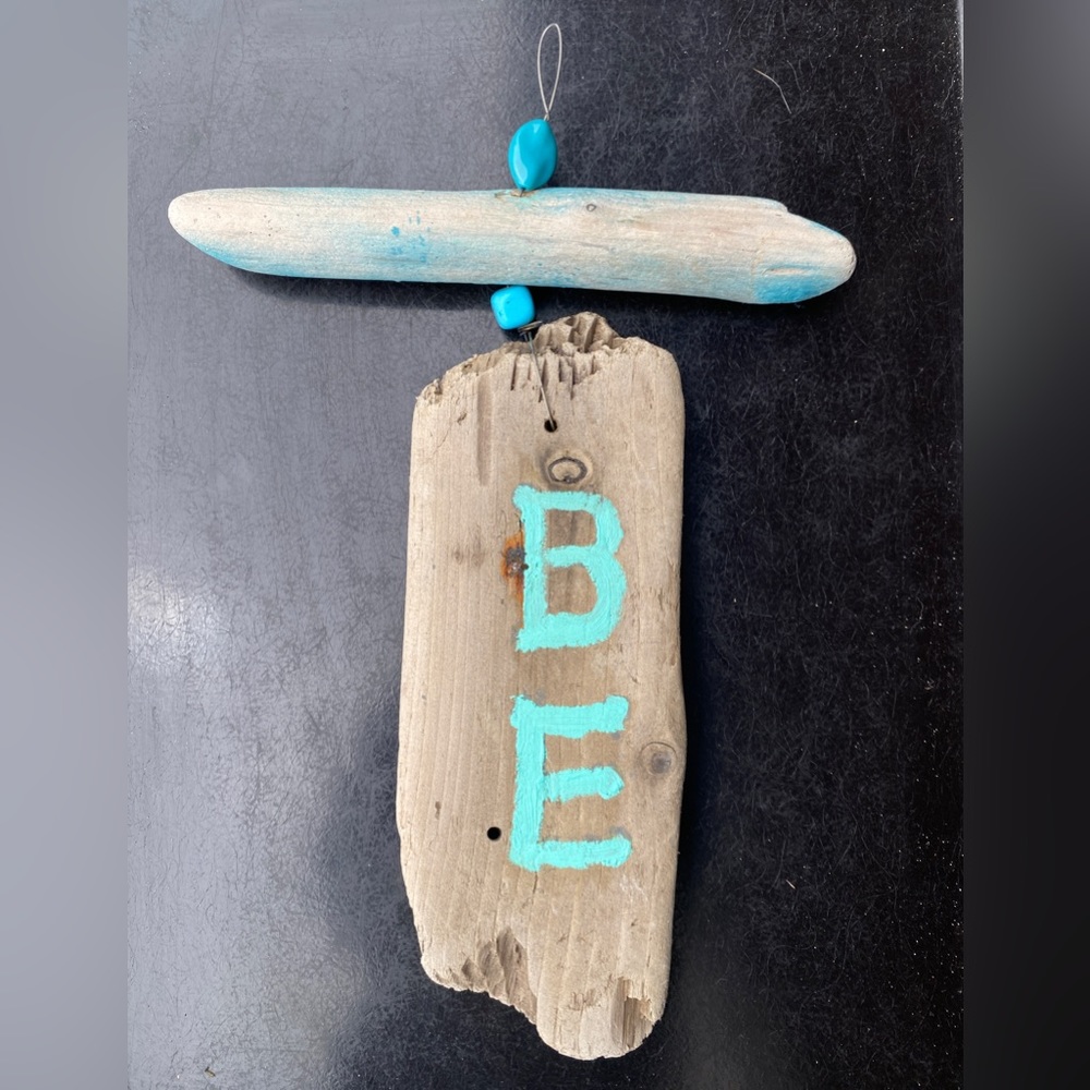 Wall decor with driftwood.